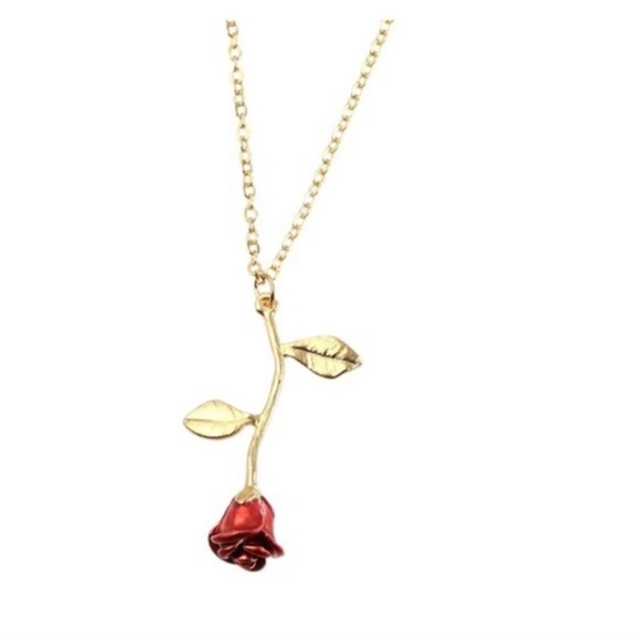 Red Rose Pendant Necklace - Picture 2 of 6